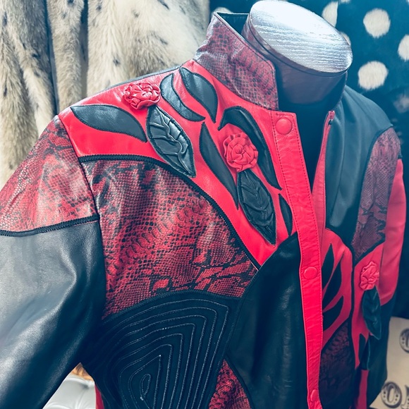 Leather 9000 Vintage 80s Rounded Collar Patchwork Buttery Soft Leather Jacket - Picture 2 of 10